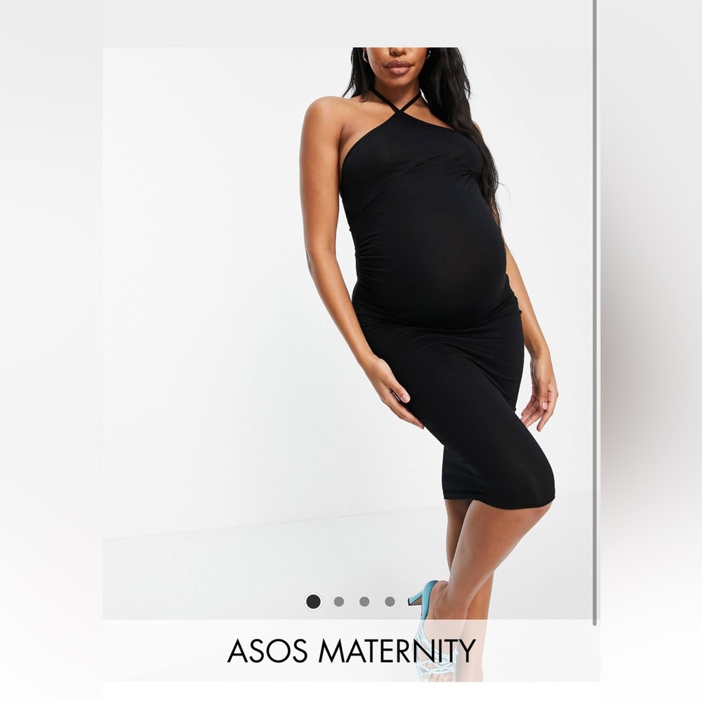 SZ 2 US/UK 6/EU 34 ASOS Maternity Black Halter Dress